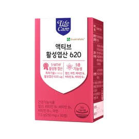 [Life Care] Active Folic Acid 620 (250mg x 30 tablets) x 1 box/Active Folic Acid for Pregnancy / [라이프케어] 액티브 활성엽산 620 (250mg x 30정) x 1박스/ 활성형 엽산 임신 임