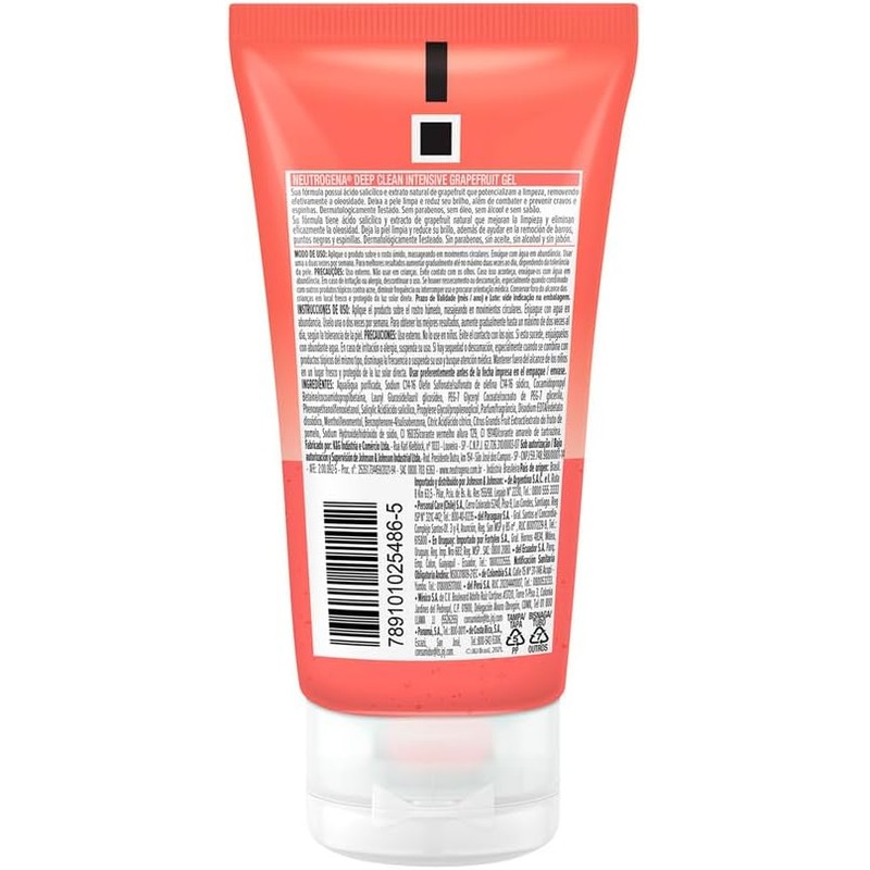 Neutrogena Gel Limpiador Facial Deep Clean Intensive Toronja Ácido Salicílico