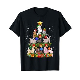 Funny Poodle Christmas Tree Santa Hat Xmas Holiday Costume Men Women Kids T-Shirt