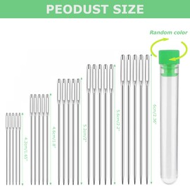 LIAMGUS 25 pcs Big Eye Hand Sewing, 5 Sizes Sewing Needles, Needles for Sewing, Large Eye Sewing Needles, Large Sewing Needles, for mesh, Denim, Silk, Canvas, Cotton, etc.