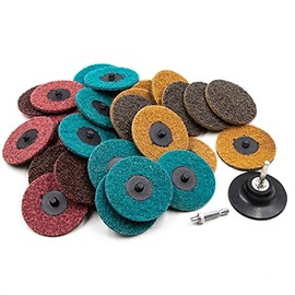 31Pcs 3" Surface Conditioning Disc, Crossarctic Quick Change Sanding Discs with 1/4" Shank Holder for Die Grinder Prep Strip Grind Polish Finish Burr Rust Paint Removal