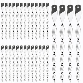Hausse 30 Pack Bird Deterrents for Outside, Bird Repellent Hanging Silver Plastic Reflectors Scare Rods, Garden Decorative Reflective Scare Birds Away, Like Woodpeckers, Pigeons and Geese