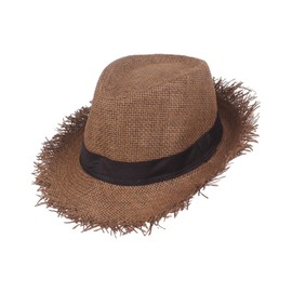 FUGLUS 1 x Straw Hat Gardener Straw Hat Men Women Braided Frayed Summer Hat Women Men Sun Hat Beach Hat Hawaiian Hat – Ideal for Holidays on the Beach Garden or Summer Parties