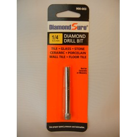 1/4" Inch 6.5 mm DiamondSure Diamond Drill Bit Hole Saw for Glass, Tile, Granite, Ceramic, Porcelain, Stone