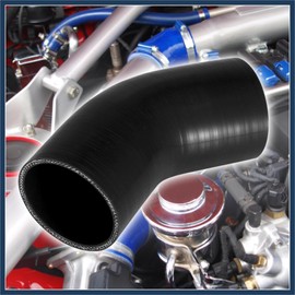 INFINAUTO 76mm 3" ID 45 Degree Elbow Silicone Reducer Hose Silicone Hose Coupler Intercooler Tube Black for Car Intercooler Intake Piping Stylish Design