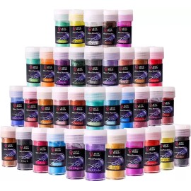 Let's Resin Lets Resin 36 Set Polvo Mica Epoxy Pigmento Resina Vela Uñas