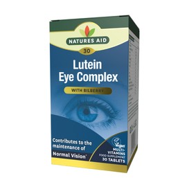 Natures Aid Lutein Eye Complex – High Strength Vision Support with Bilberry, Zinc & Vitamins C, E – Antioxidant Eye Health Supplement – Vegan, No Artificial Additives – 30 Tablets