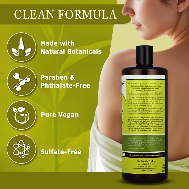 Dr. Woods Tea Tree Liquid Castile Soap - Castile Soap