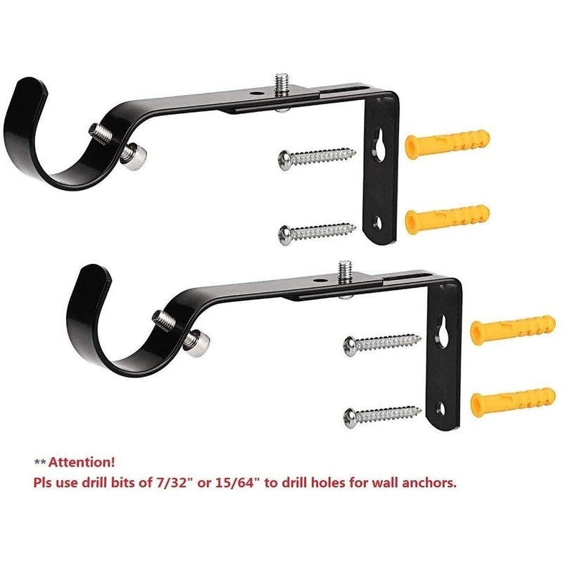 Curtain Rod Bracket Set of 3 for 7/8 or 1