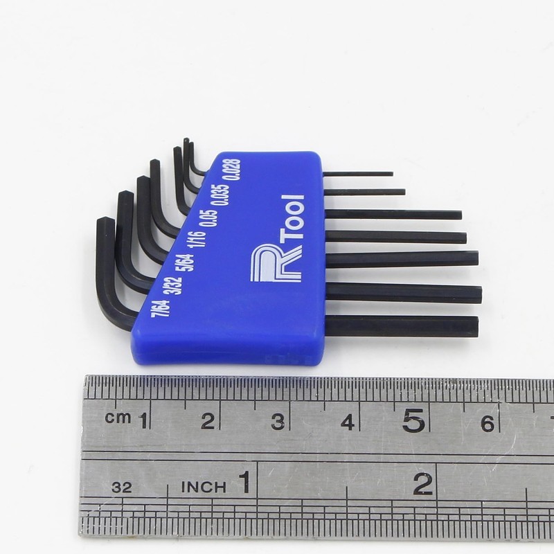 GENNEL 7pcs Mini Hex Key Allen Wrench Set (0.028"-7/64"), Small