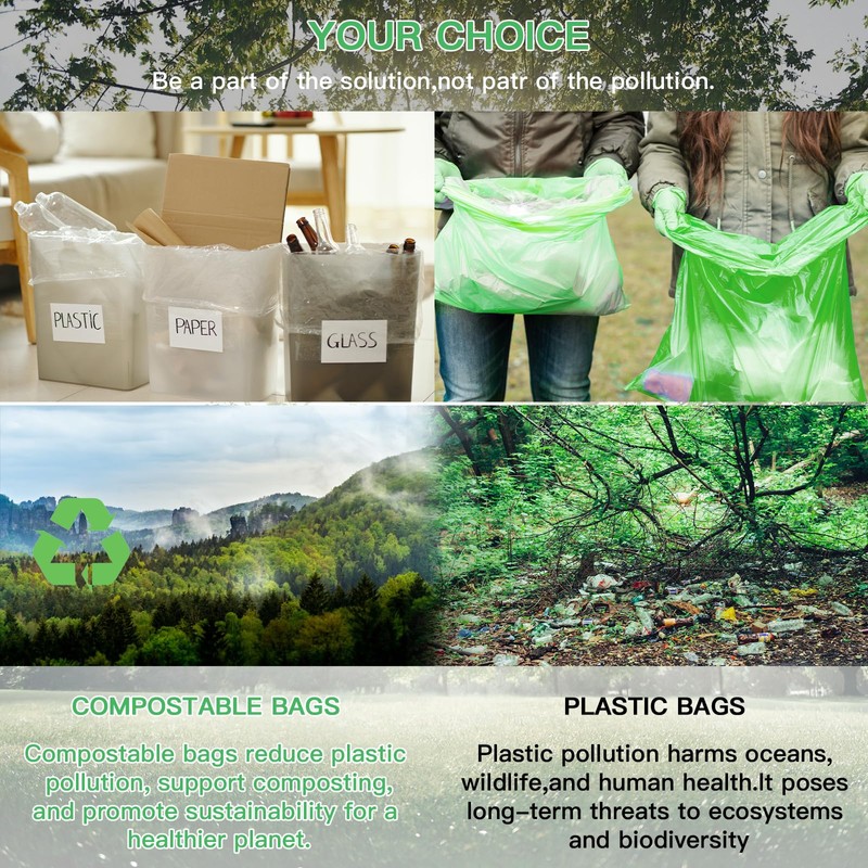 4 Gallon Small Biodegradable Trash Bags - Inwaysin 4 Rolls
