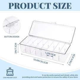 LELE LIFE Colored Contact Lens Organizer Case, 8 Grids Daily Contact Lens Dispenser, Clear Acrylic Storage Box for All Brands Cosmetic Contact Lenses and Disposable Eye Contacts