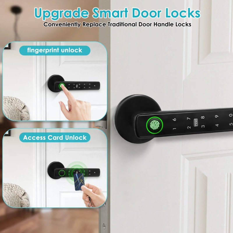 Double Row Digital Display Smart Door Lock App Control Aluminum