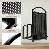 HECASA Firewood Rack with Fireplace Tools Set Indoor Fireplace Wood