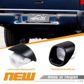 HERCOO License Plate Lights Lamp Lens Left Right Hand Housing Compatible with 1998-2005 Blazer S10 GMC Jimmy GMC Sonoma Oldsmobile Bravada Pickup Truck Rear Step Bumper, Pack of 2