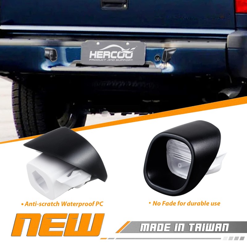 HERCOO License Plate Lights Lamp Lens Left Right Hand Housing