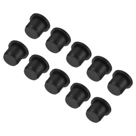 MECCANIXITY High Temp Silicone Plug Mount Dia 10.5mm/0.4" t Shaped Solid Rubber Stopper Hole Plugs for Coating Plating Waterproof Sealing Plugs Black Pack of 20(OD 13.5mm/0.53 Inch)