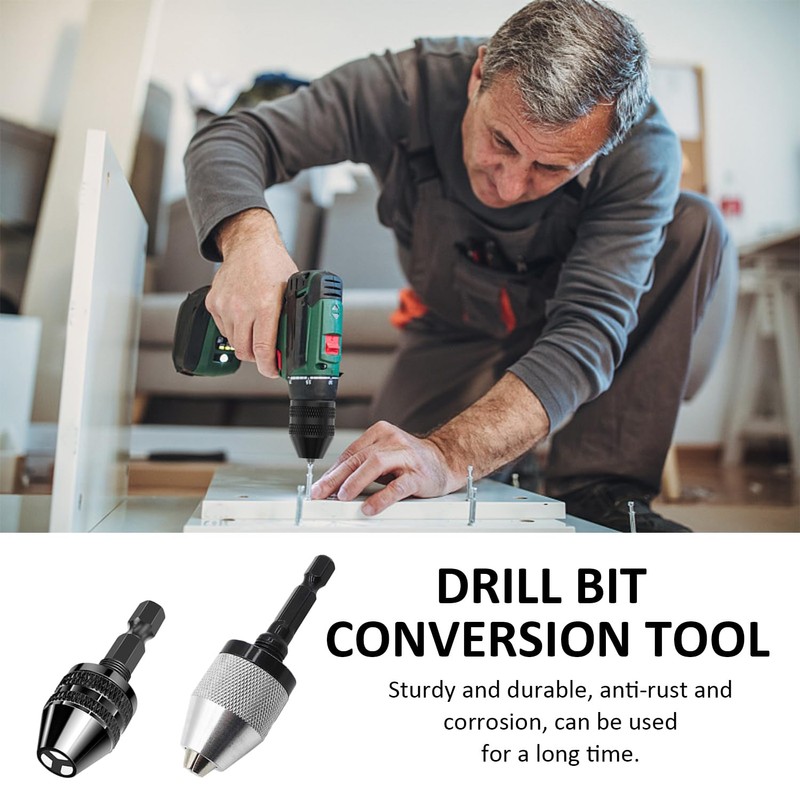 2 Piece Electric Grinder Drill Chuck, Hexagonal Drill Bit, Drill