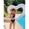 Sunallwell White Heart Pool Float | Big Inflatable Photo Prop