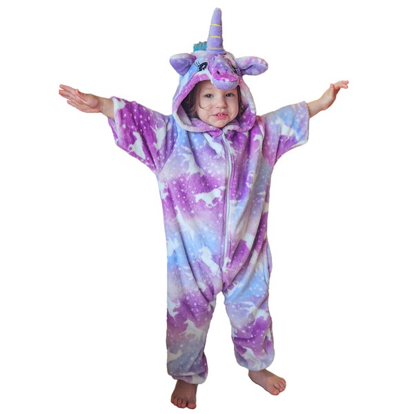 KAKU NANU Unicorn Onesie for Girls 2-10 Years, Plush Costume