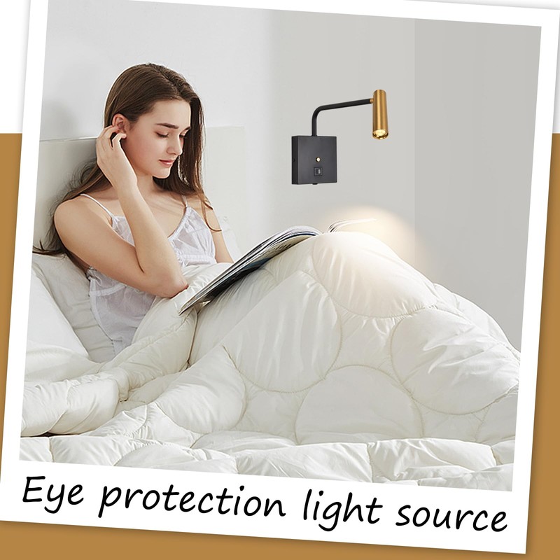 ZEROUNO LED Wall Lamp Wall Mounted Reading Lights, Dimmable Adjustable