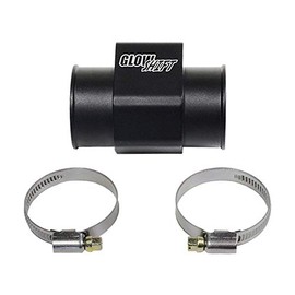 GlowShift 44mm 1-3/4" Radiator Hose Attachment Adapter for Water Coolant Temperature Gauge Sensor - Includes Hose Clamps