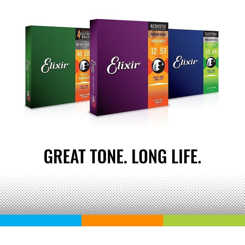 Leica Elixir Strings 19102 Coated Nickel Electric Guitar Strings, Medium