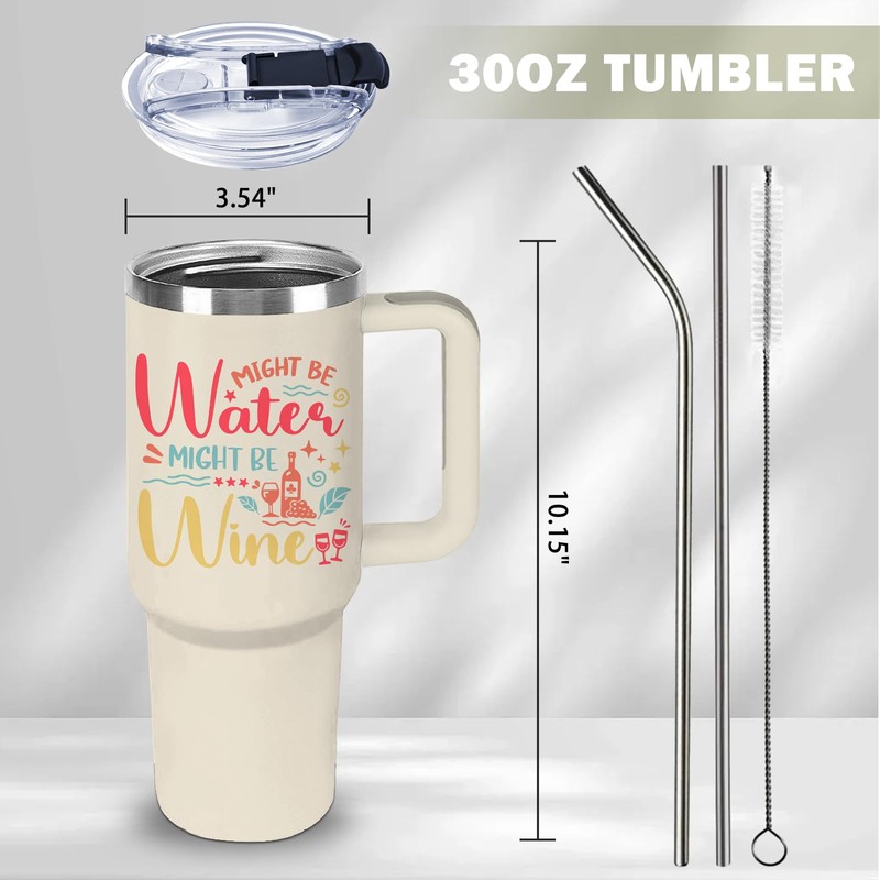 xiiai Wine Tumbler Gifts, 30 oz Tumbler with Handle and