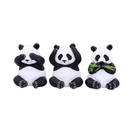 Nemesis Now Three Wise Pandas 8.5cm, Resin, Black, One Size