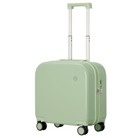 mixi Carry on Luggage, Suitcase with Spinner Wheels 16in Luggage Hardshell Lightweight Rolling Suitcases PC with Cover & TSA Lock, Avocado Green