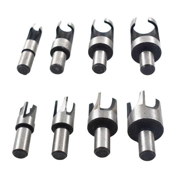 8Pcs Wood Plug Cutter Metric Carbon Steel Straight and Taper