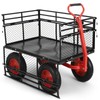 Steel Garden Wagon Cart, Heavy Duty 1400 lbs Capacity, with