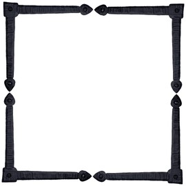 Borderland Rustic Hardware Decorative Corner Brackets 6" Black L Bracket Decorative Corner Brackets Flat Angle Bracket Barn Door Hardware Decorative Brackets Colonial Series