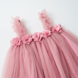 Miipat Baby Dress, Girl, Headband, Children, Tulle Dress, Baby Dress, Petals, Tutu, Cute, Wedding, Birthday, Shichi-Go-San Commemorative Photo, 31.5-47.2 inches (80-120 cm), dull pink