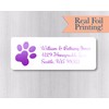 60ct - Foiled Paw Print Return Address Labels (#351-F)