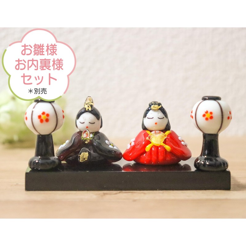 Glass Square, Cute Glass Hina Dolls, Imperior, Large