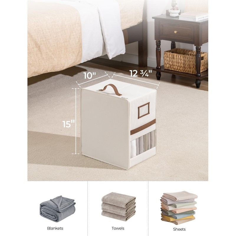 StorageWorks 3-Pack Bed Sheet Organizers and Storage, Foldable Bedsheet Holder