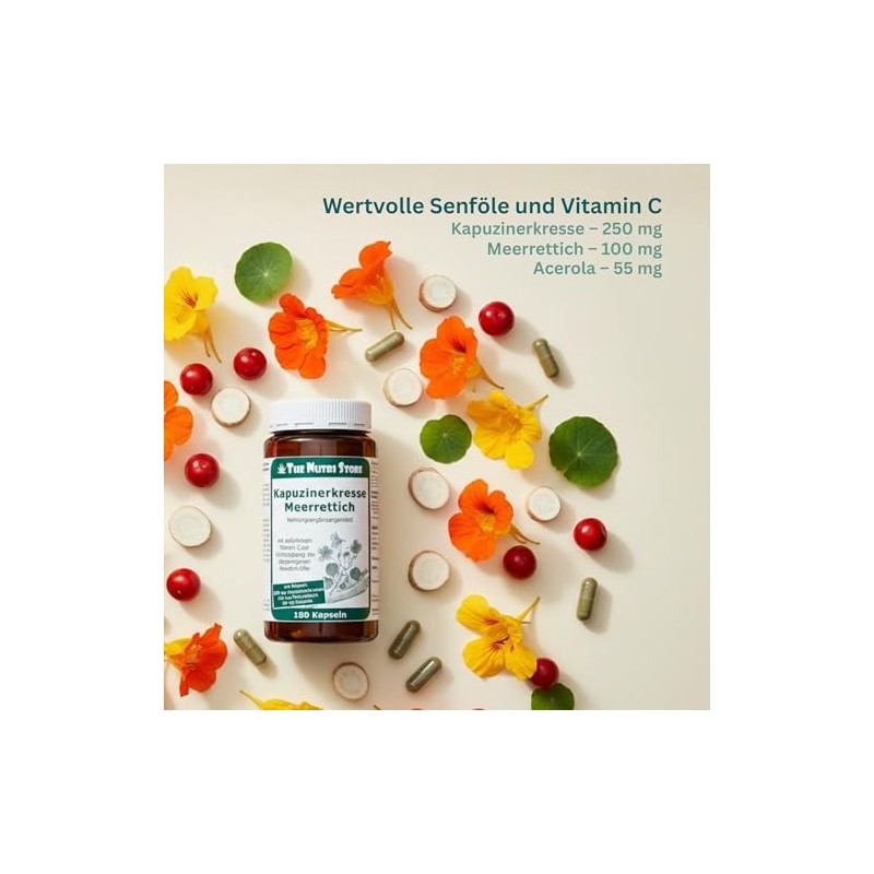 The Nutri Store - Nasturtium Horseradish Capsules - 180 Capsules