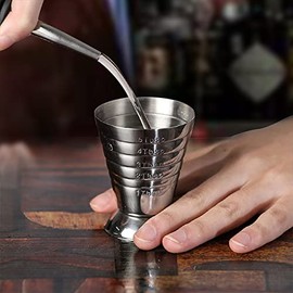 Stainless Steel Measuring Cup, 75 ml Cocktail Jigger Spirit Measure Cup, Double MeasuringJigge for Bar Party Wine Cocktail Drink Shaker