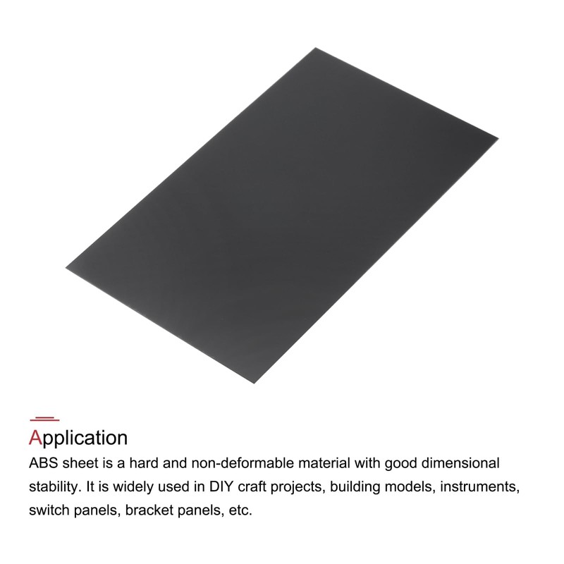 sourcing map Black ABS Plastic Sheet 10 x 6 x