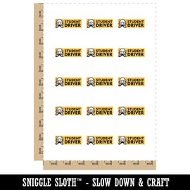 Student Driver Crying Funny Face Temporary Tattoo Water Resistant Fake Body Art Set Collection - 15 2" Tattoos (1 Sheet)