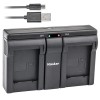 Kastar D-Li1 Battery & USB Dual Charger for Trimble 29518