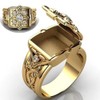 Gixaxak Golden Cross Pattern Man Zircon Ring Mens Rings Stainless