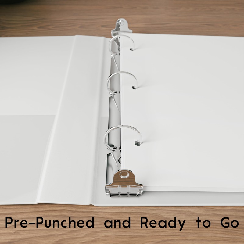Half Letter Blank Paper, 3-Hole Punched, 250 Sheets/500 Pages, 100