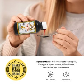 Jarabe de la Tía Trini con Miel Pura (Syrup with Pure Honey) - Dietary Supplement - 4.05 fl oz (120 ml) - Mullein, Propolis, Eucalyptus, Anacahuite & Mint(propóleo,eucalipto, Mirra, gordolobo & mas)