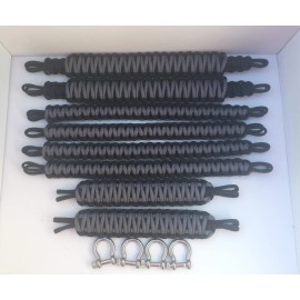 JKLM Enterprise JK/JKU 2007-2017 Jeep Paracord  Grab Handles - 4door set Gray & Black