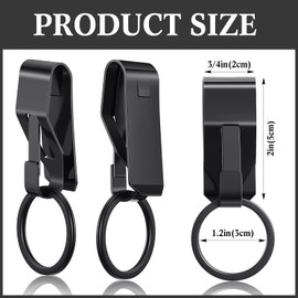 Threan 8 Pieces Belt Key Clip Heavy Duty Key Holder for Belt Security Metal Belt Clip for Keys Belt Clip Key Chain for Men Women Home Office Supplies, Black