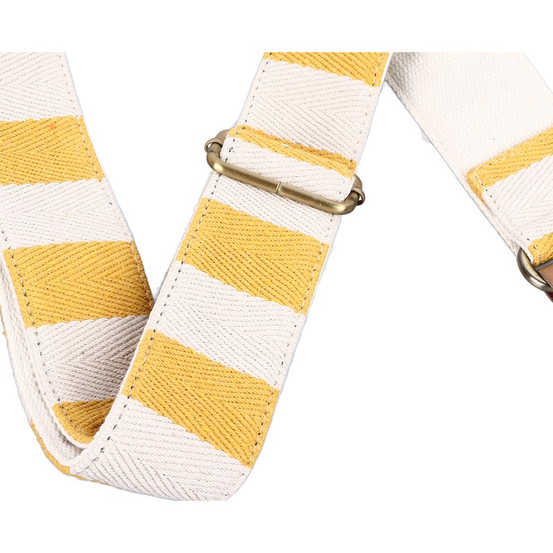 Guitar Strap Stylish Stripe Pattern Thickened Cotton Leather Adjustable Guitar