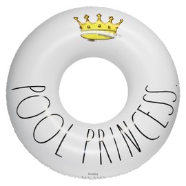 Rae Dunn x CocoNut Float Pool Princess Ring Float - Adult Size Large 48 Inch Inflatable Raft & Durable Water Inner Tube - Stable Ride-On for Summer Parties & Swim Events (Pool Princess.)