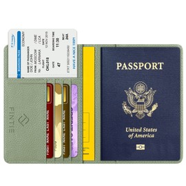 Fintie Passport Vaccination Certificate Protective Cover - Premium Faux Leather Passport Holder Travel Organiser with RFID Blocking for Credit Cards, ID, Travel Documents for Men and Women, Pastel